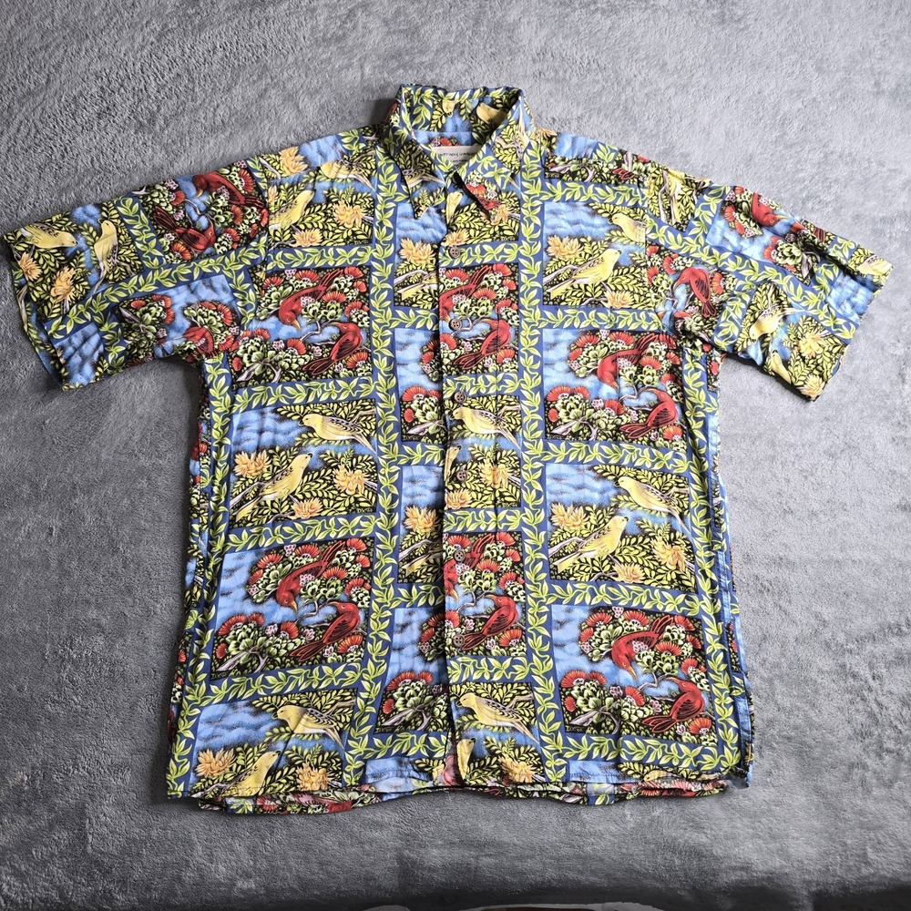 Reyn Spooner Dietrich Varez Hawaiian Shirt Mens Small Multicolor Birds Floral